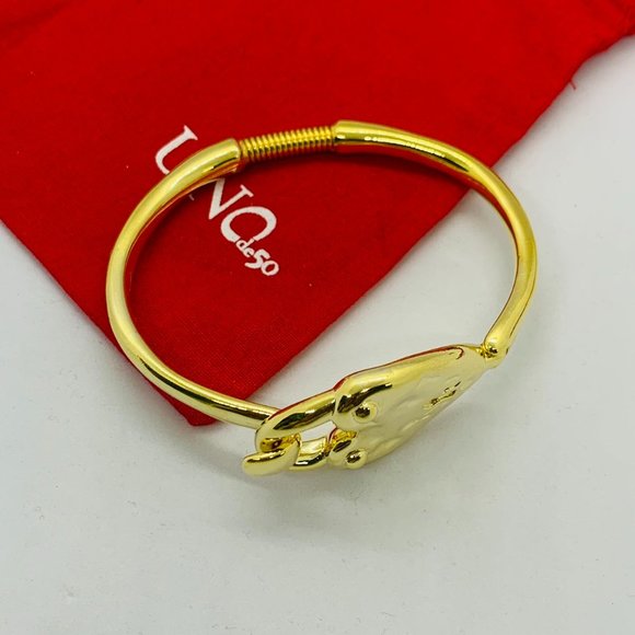 UNO de 50 Bracelet - Heart Lock Hinged Bracelet Gold-Plated Bead Unisex - Picture 4 of 6